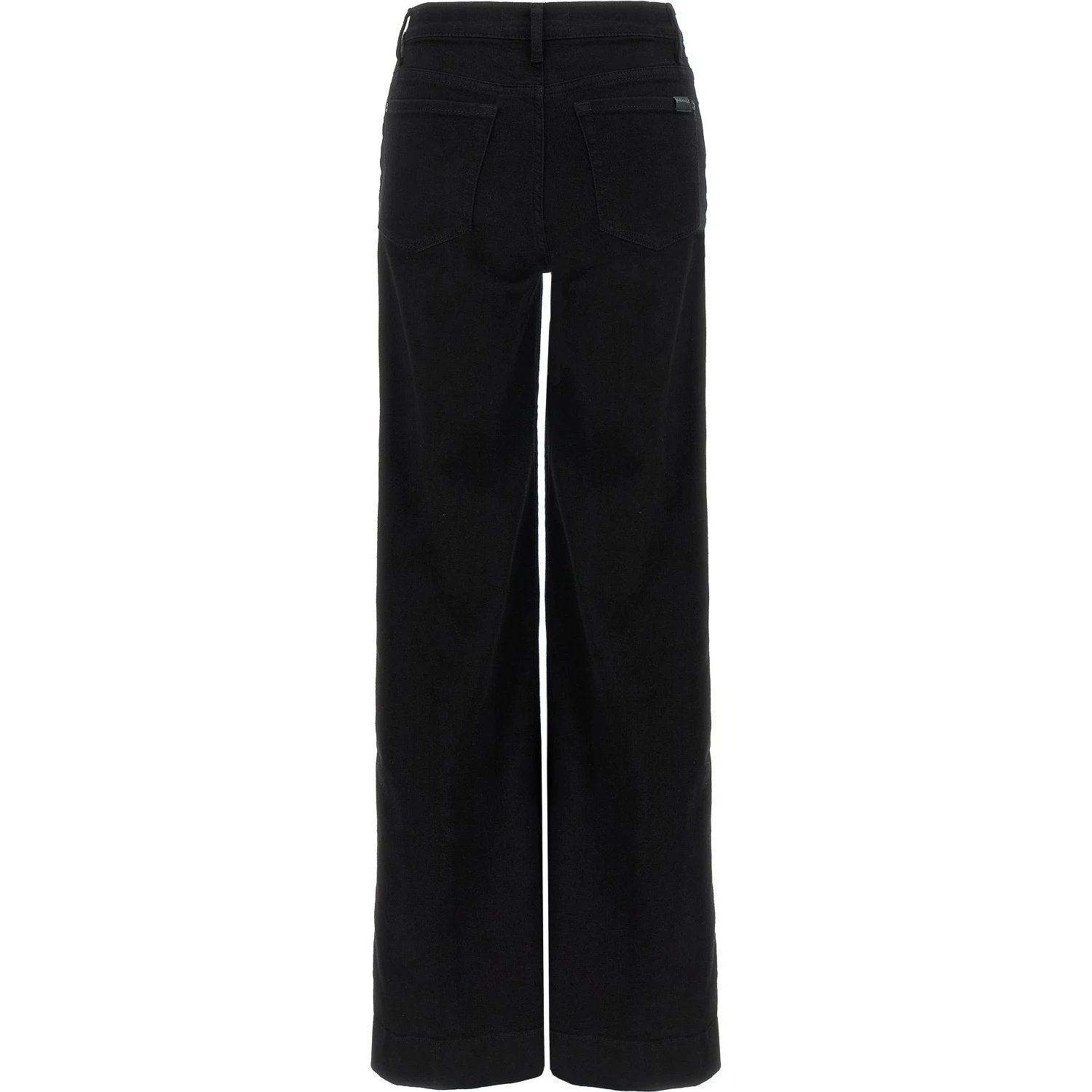 Black Cotton Flared Jeans