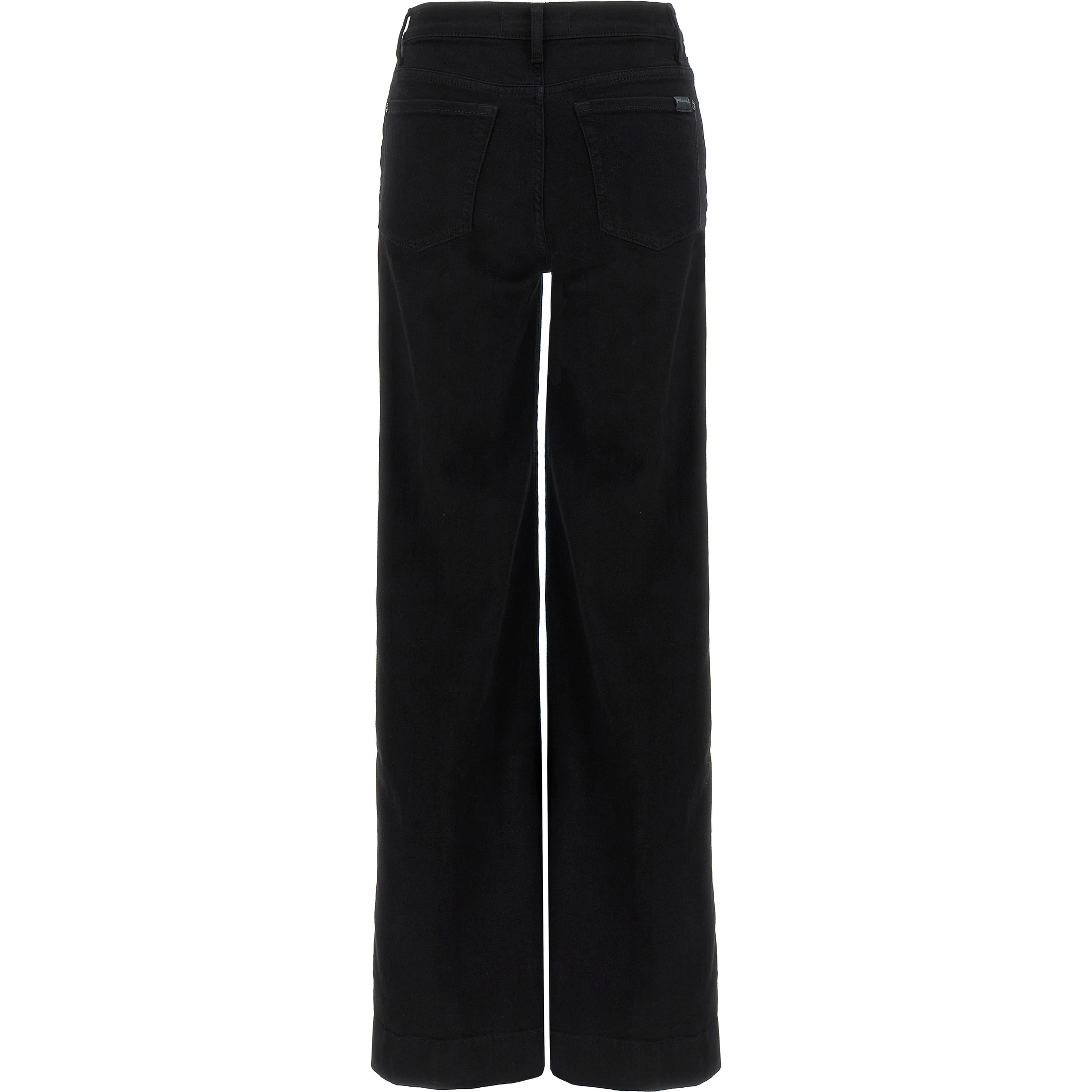 Black Cotton Flared Jeans