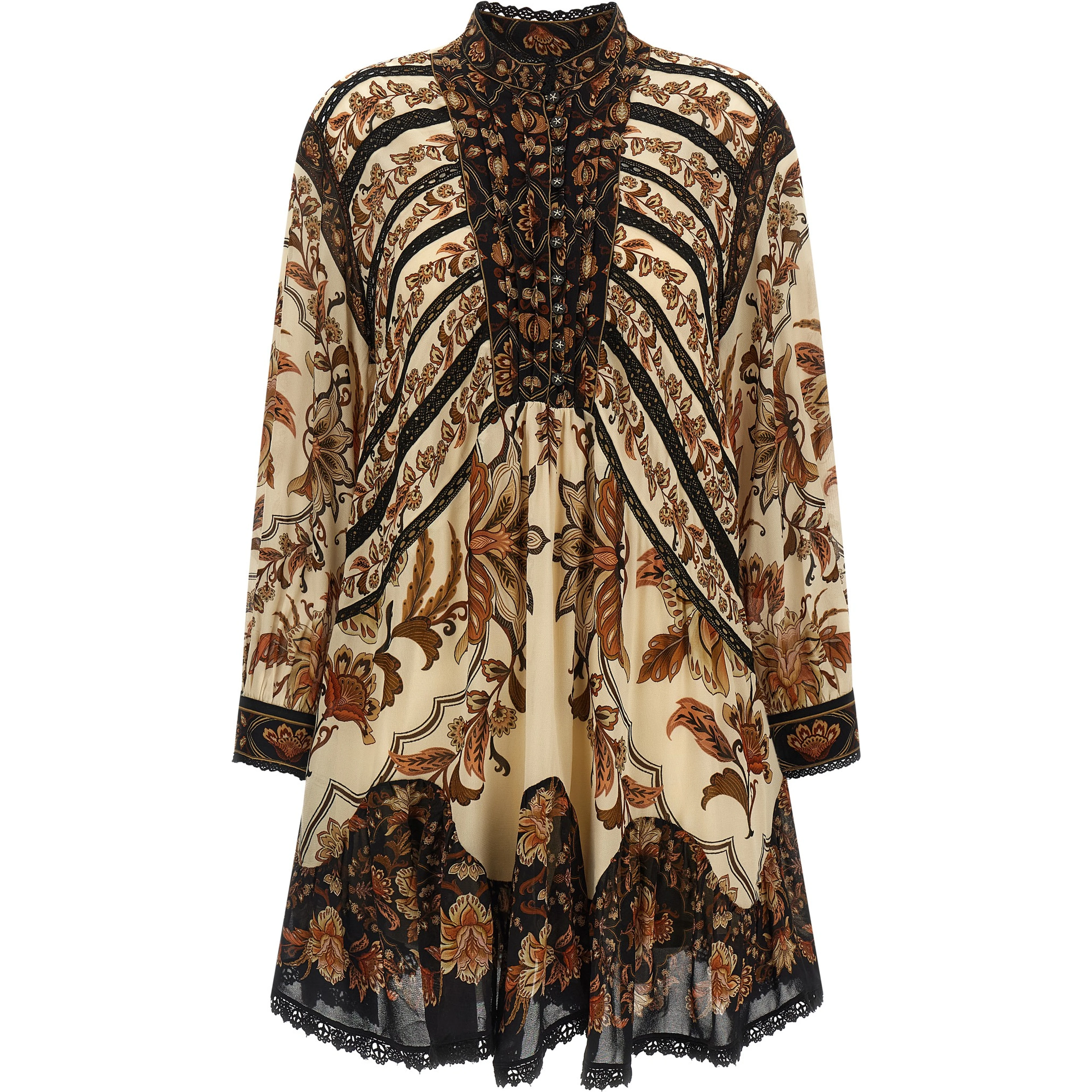 Beige Viscose Short Dress