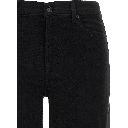 Black Cotton Flared Jeans