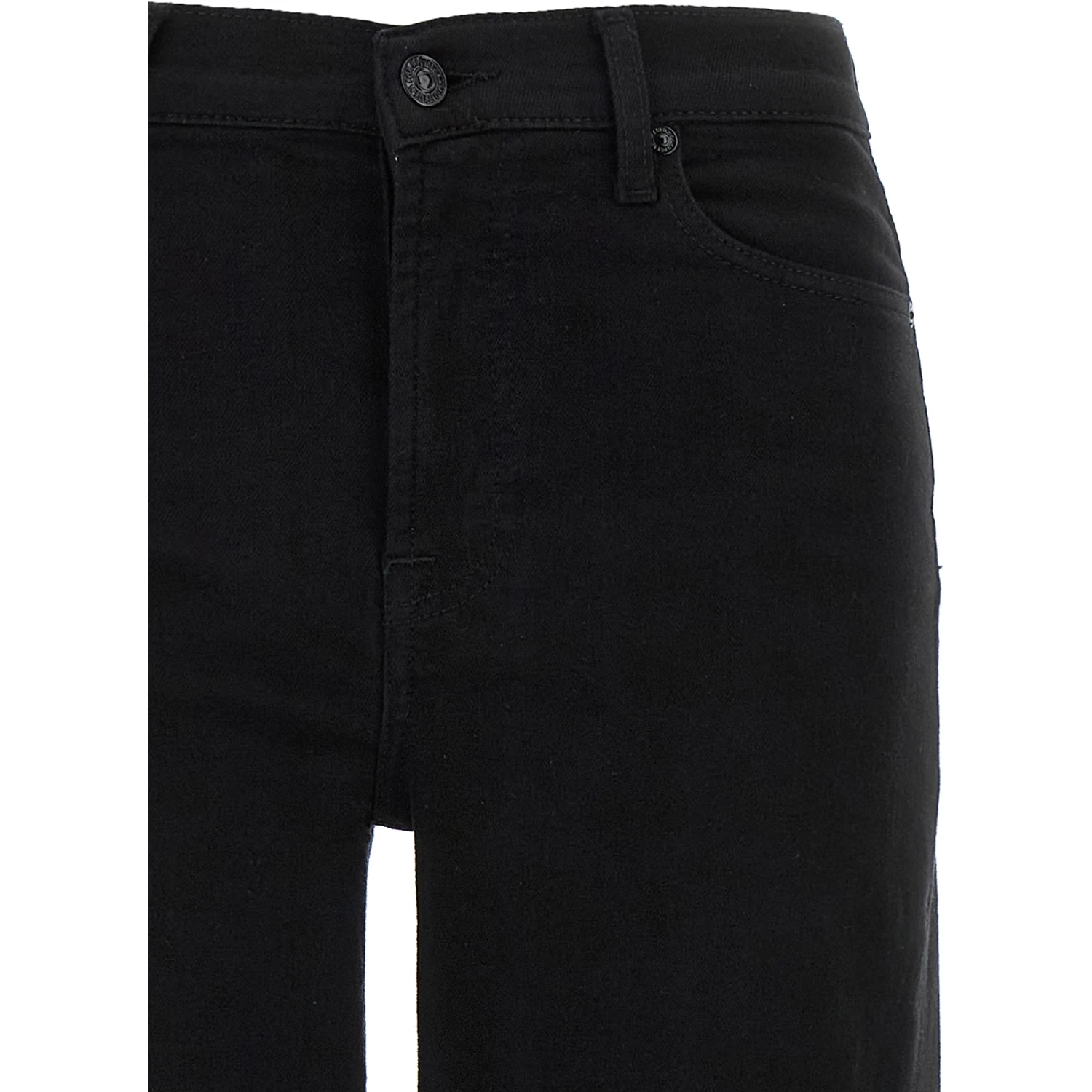 Black Cotton Flared Jeans