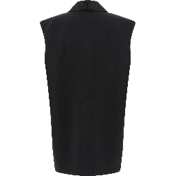 Black Viscose Sleeveless Jacket
