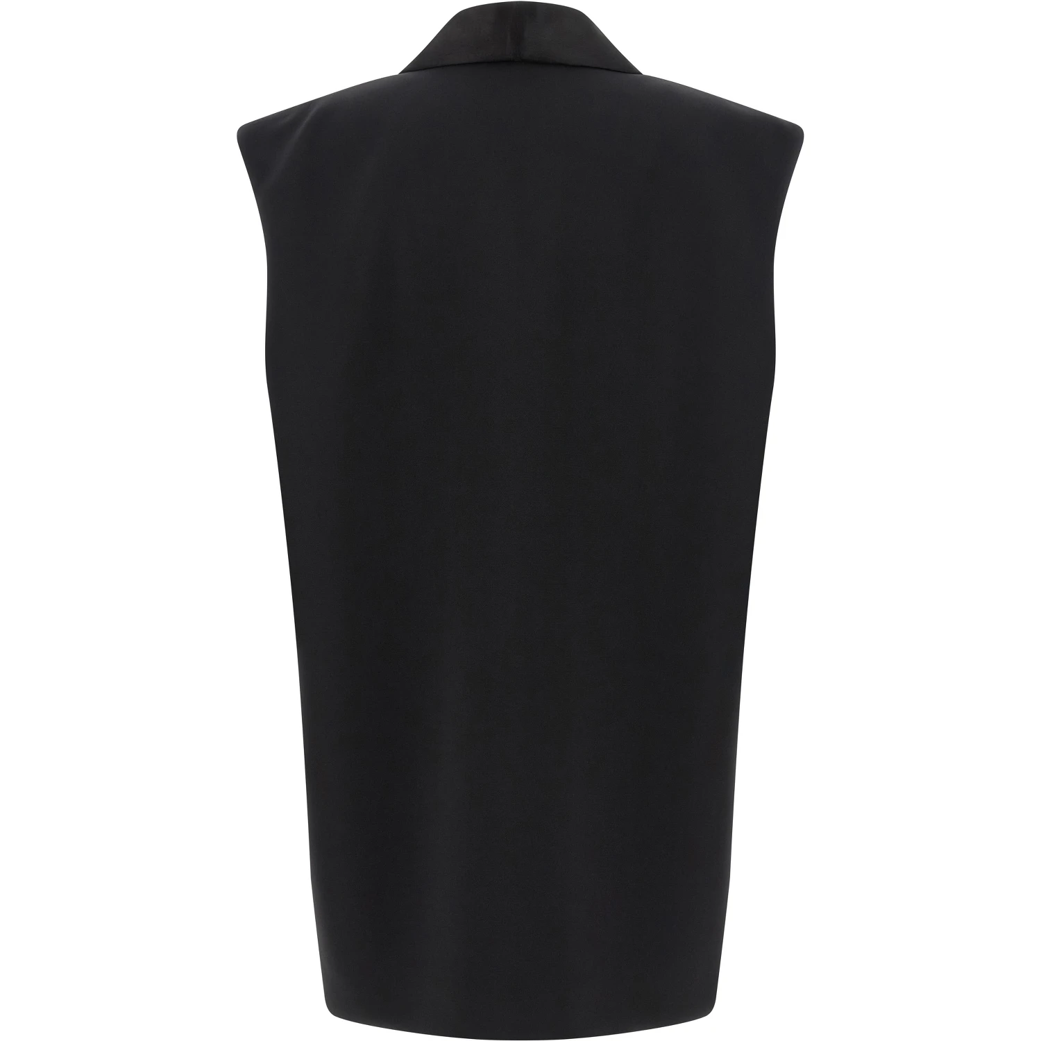 Black Viscose Sleeveless Jacket
