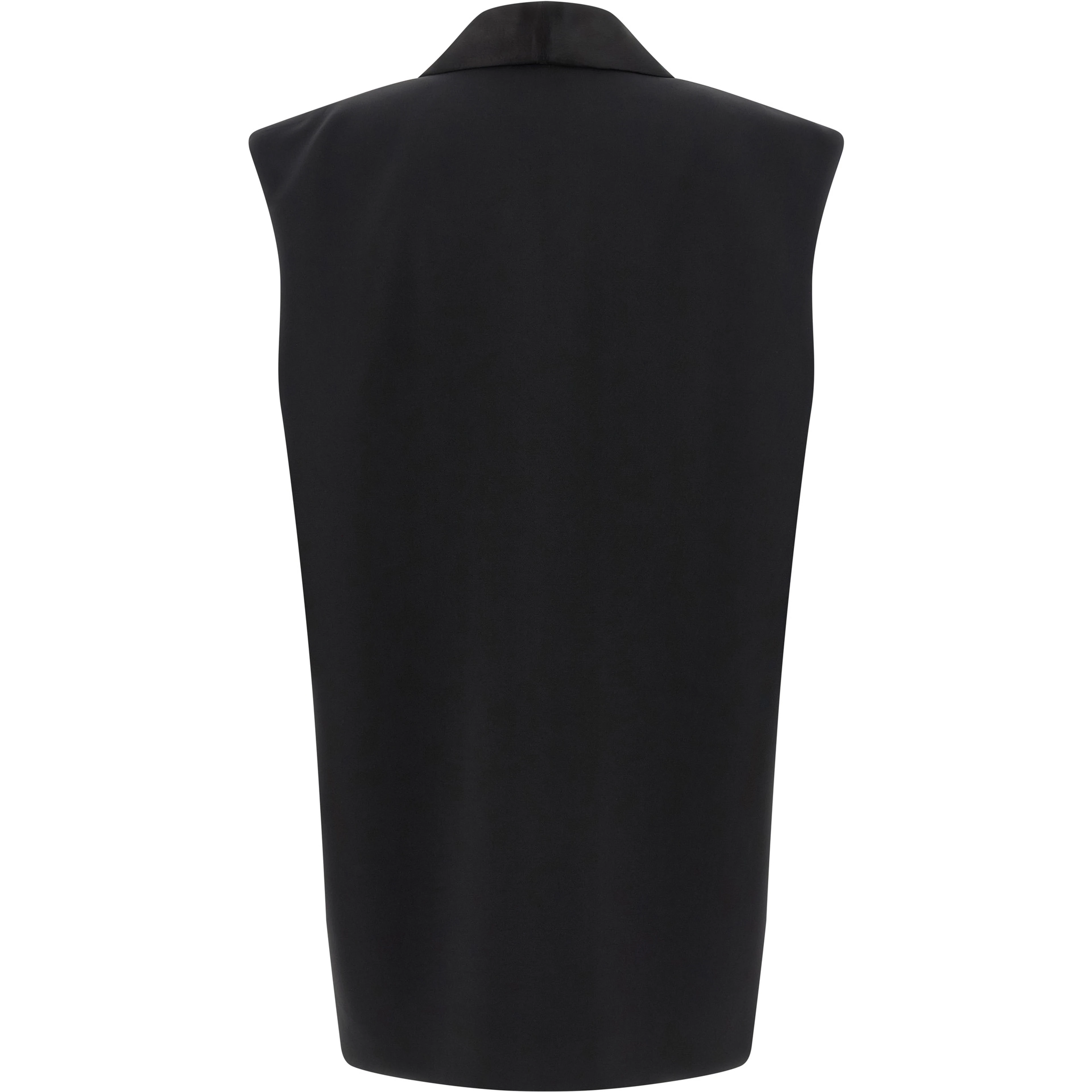 Black Viscose Sleeveless Jacket