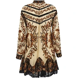 Beige Viscose Short Dress
