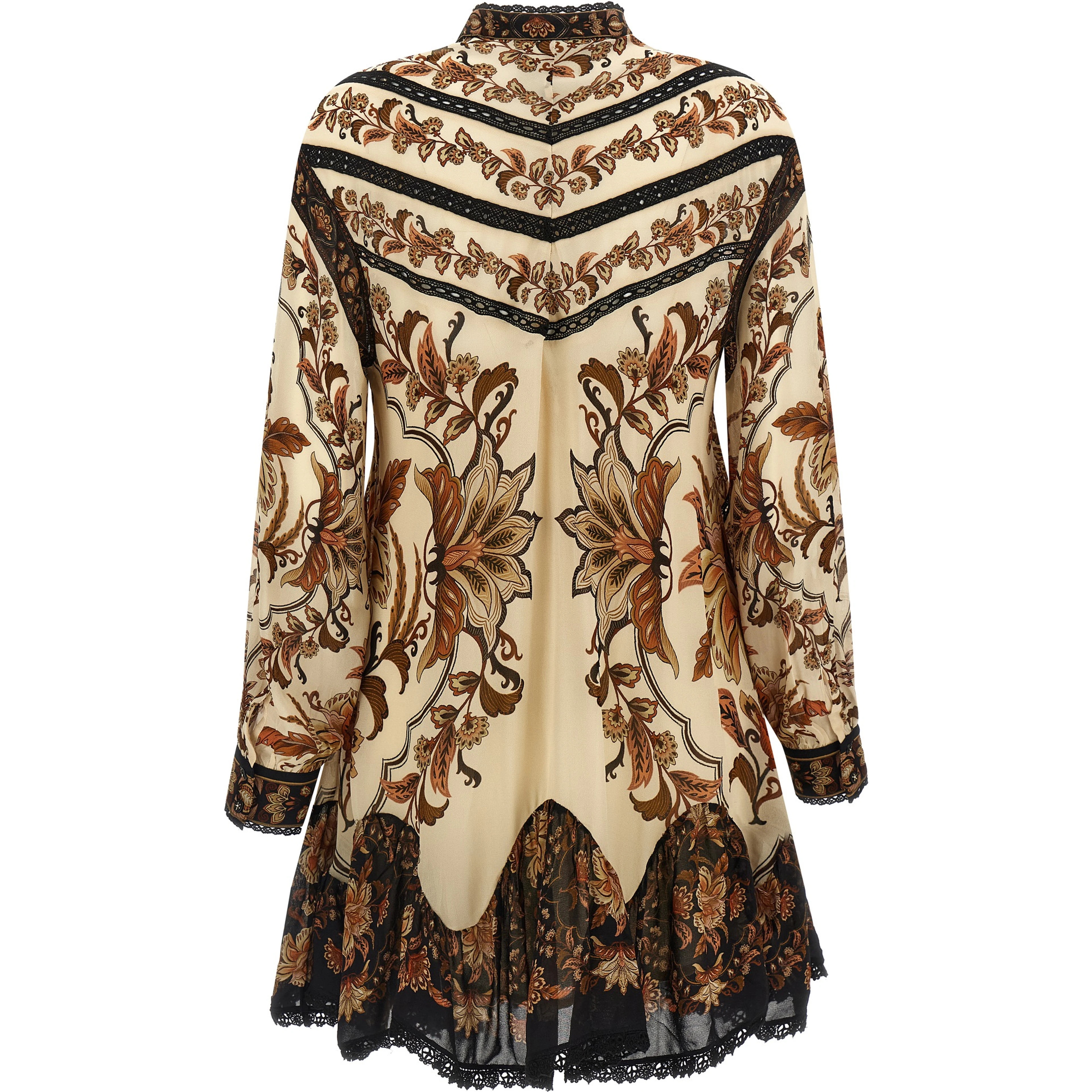 Beige Viscose Short Dress