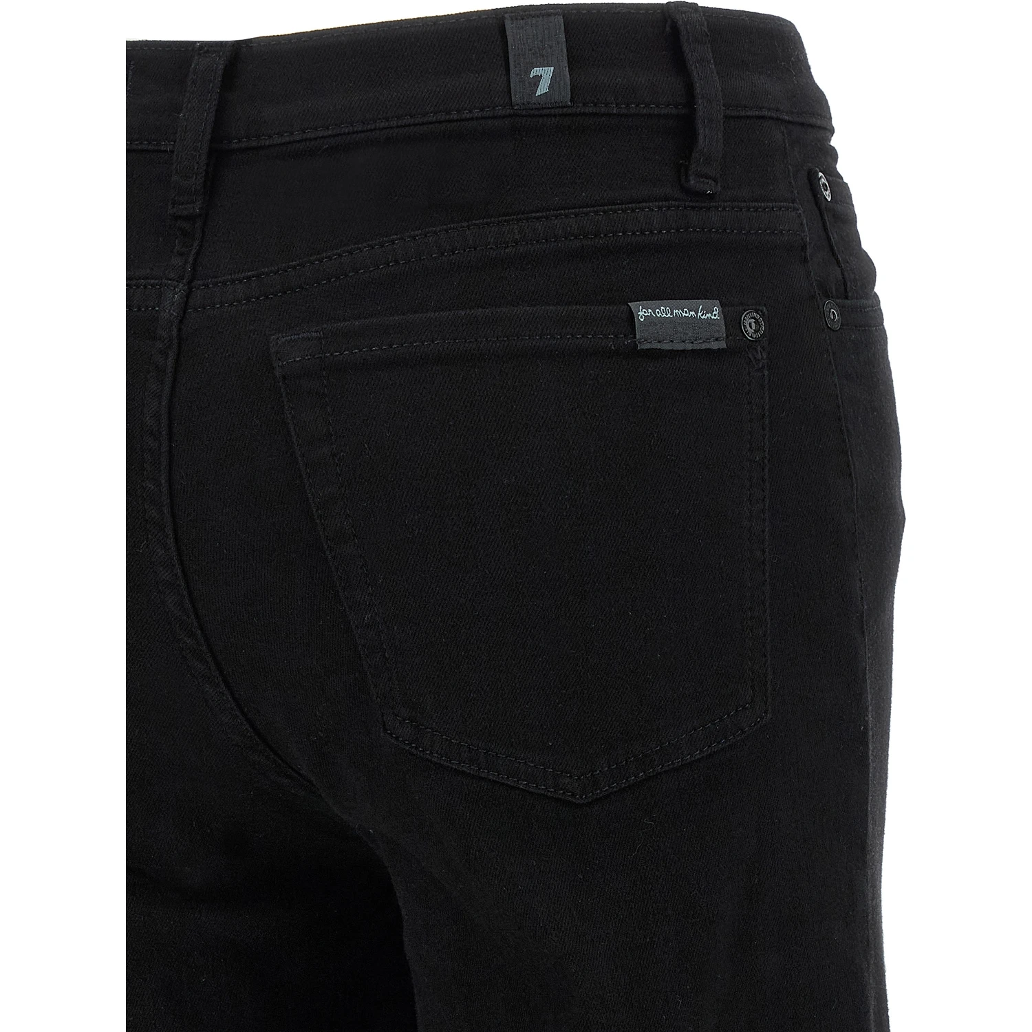 Black Cotton Flared Jeans