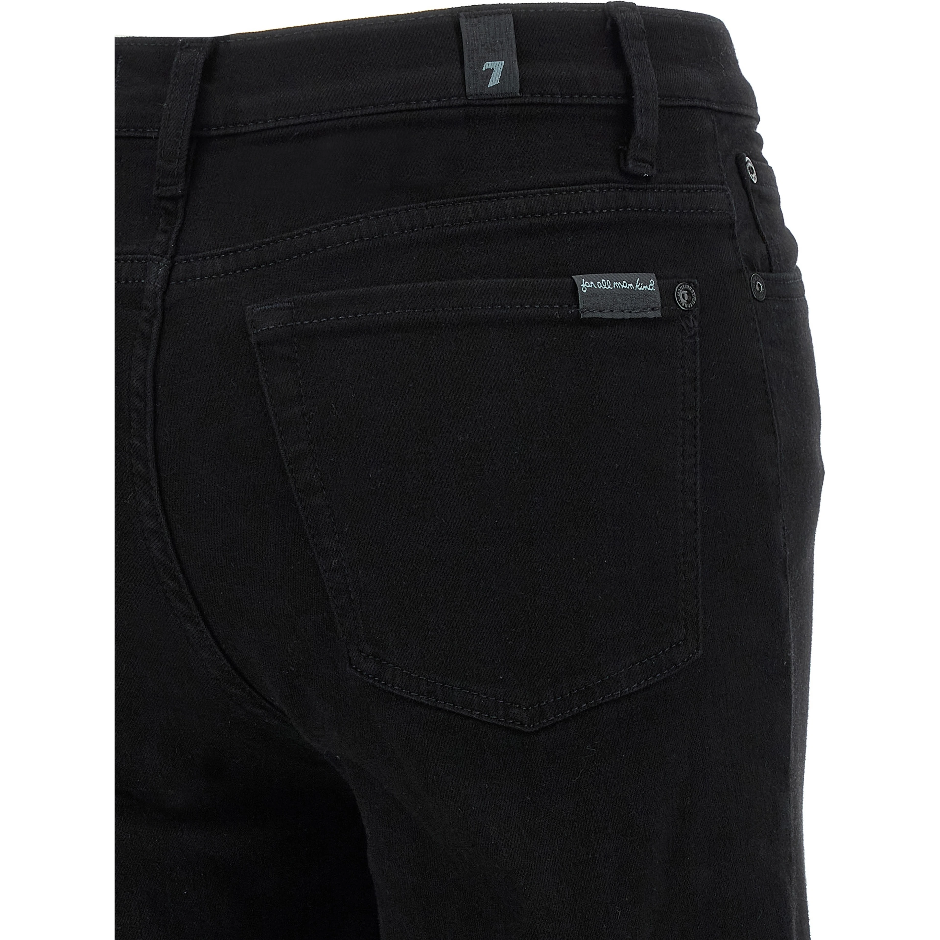 Black Cotton Flared Jeans
