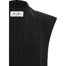Black Viscose Sleeveless Jacket
