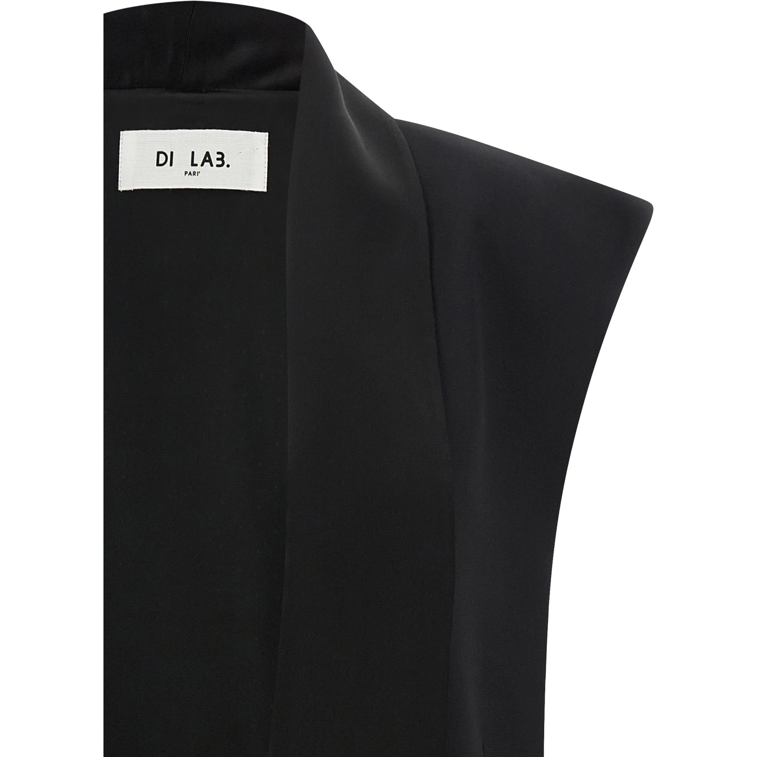 Black Viscose Sleeveless Jacket
