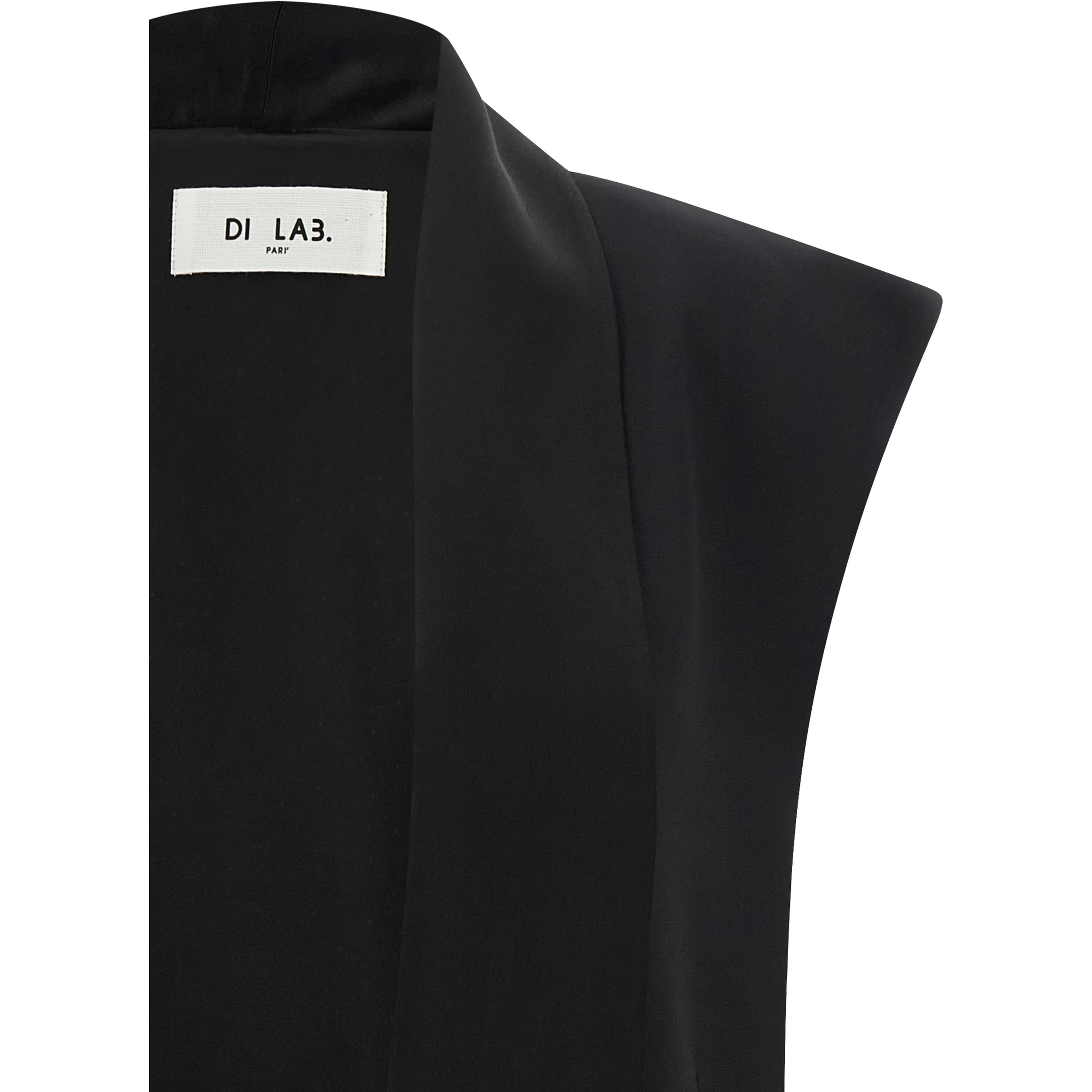 Black Viscose Sleeveless Jacket
