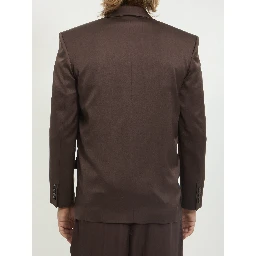 Double-breasted silk satin jacket