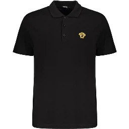 Black Cotton Polo Shirt