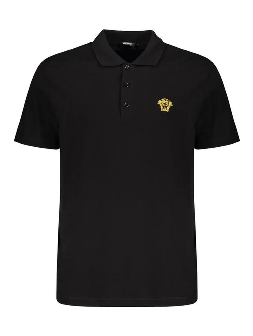 Black Cotton Polo Shirt