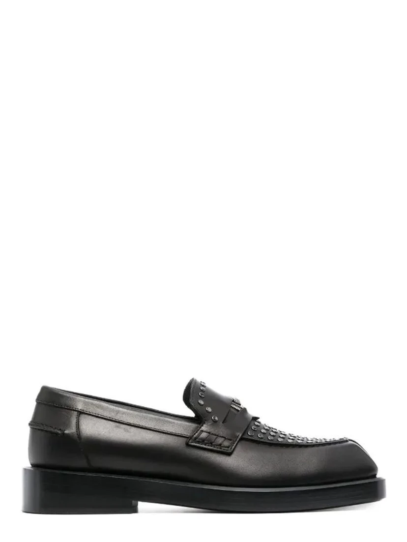 Black Leather Slip-On Loafers