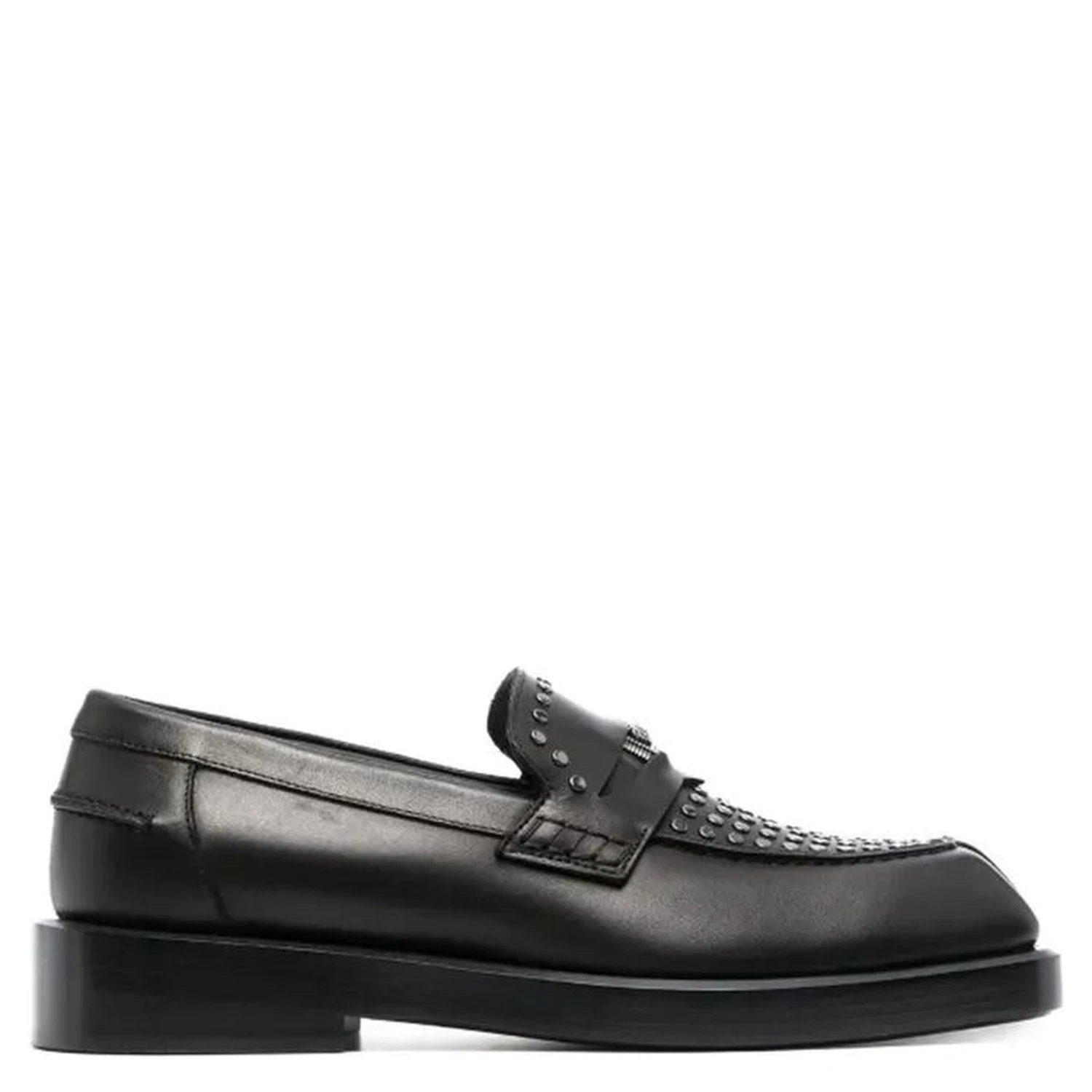 Black Leather Slip-On Loafers