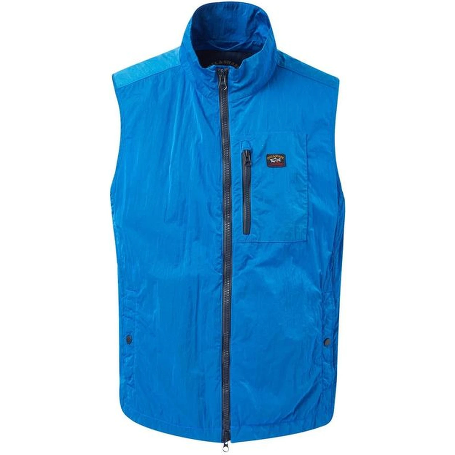 Blue Nylon Sleeveless Jacket