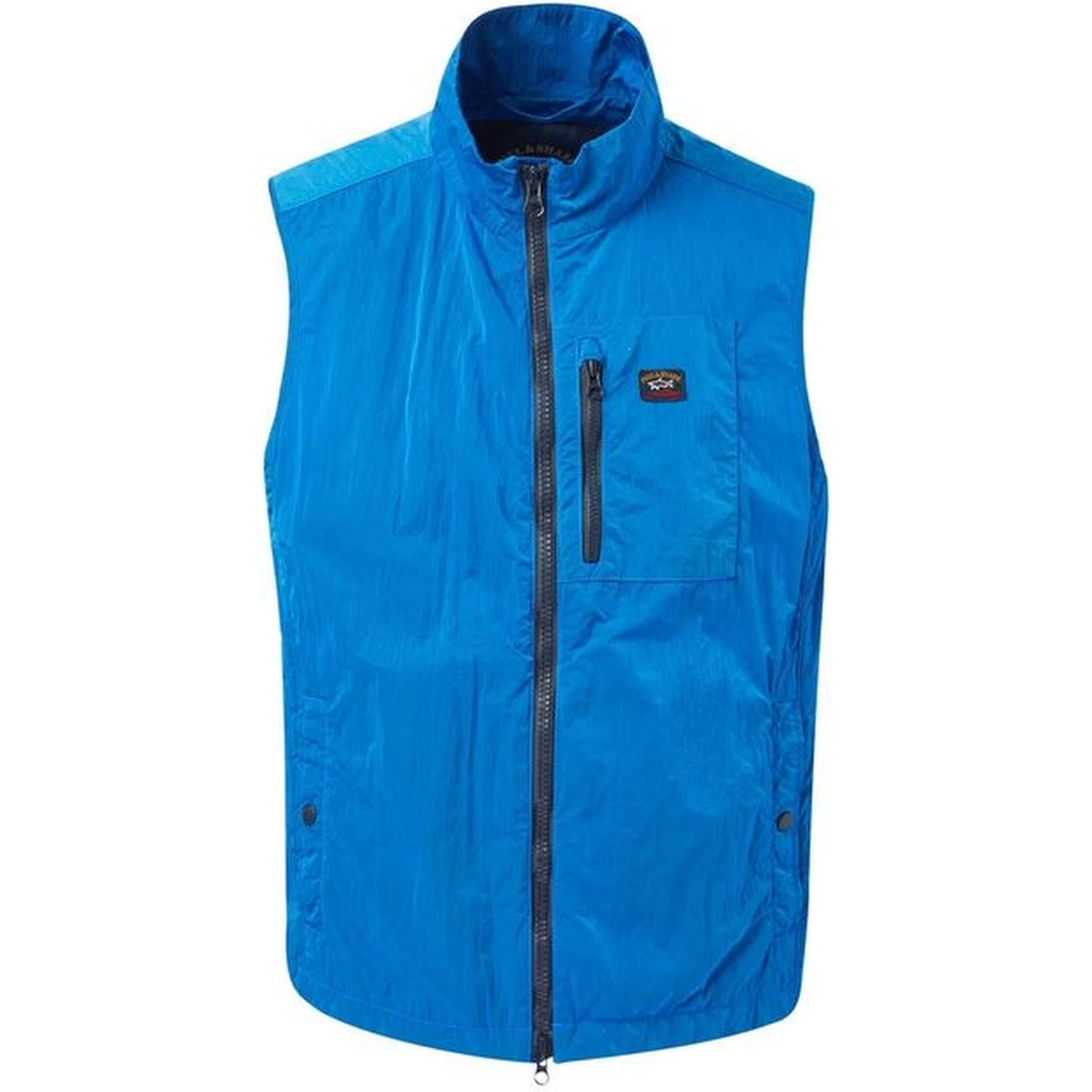 Blue Nylon Sleeveless Jacket