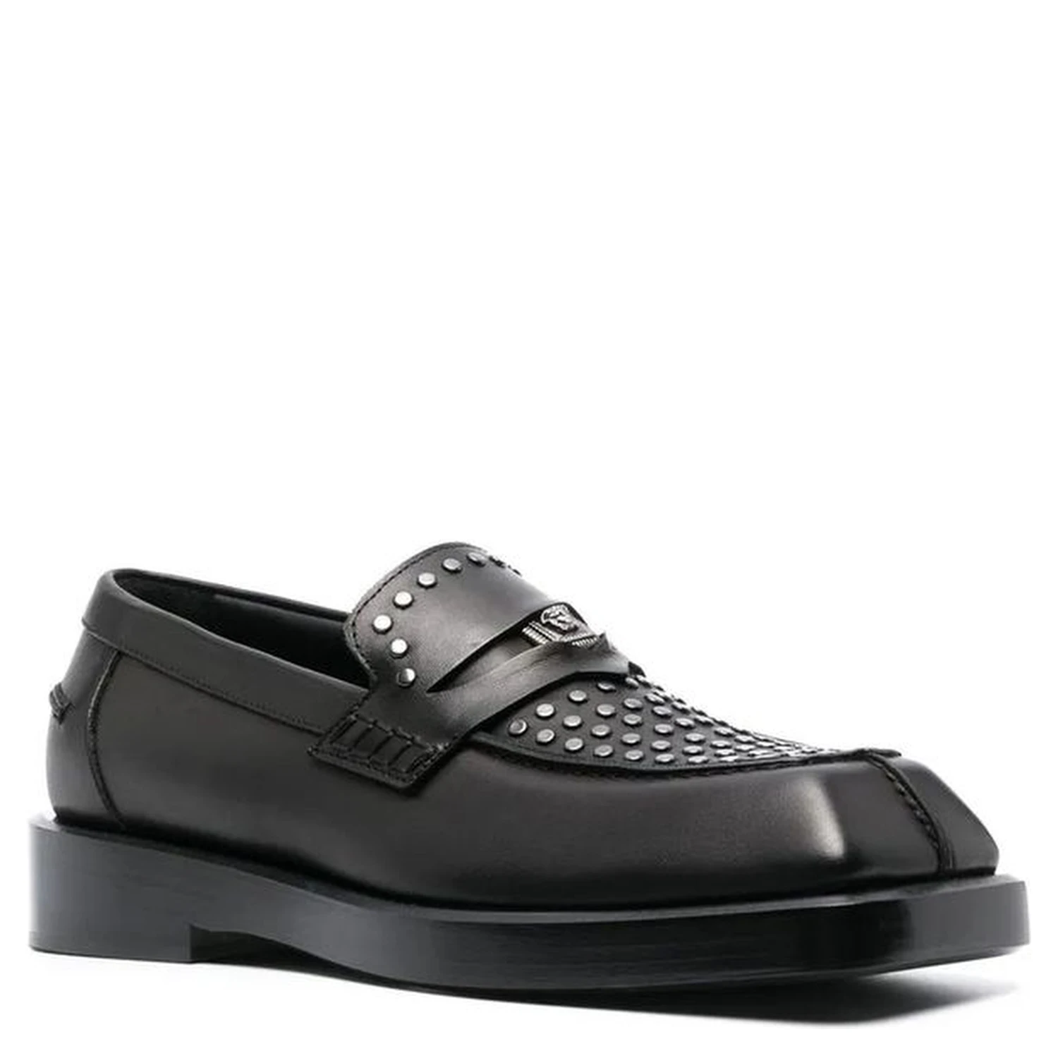Black Leather Slip-On Loafers