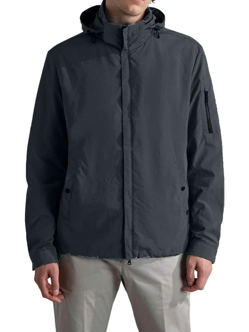 Gray Nylon Shell Jacket