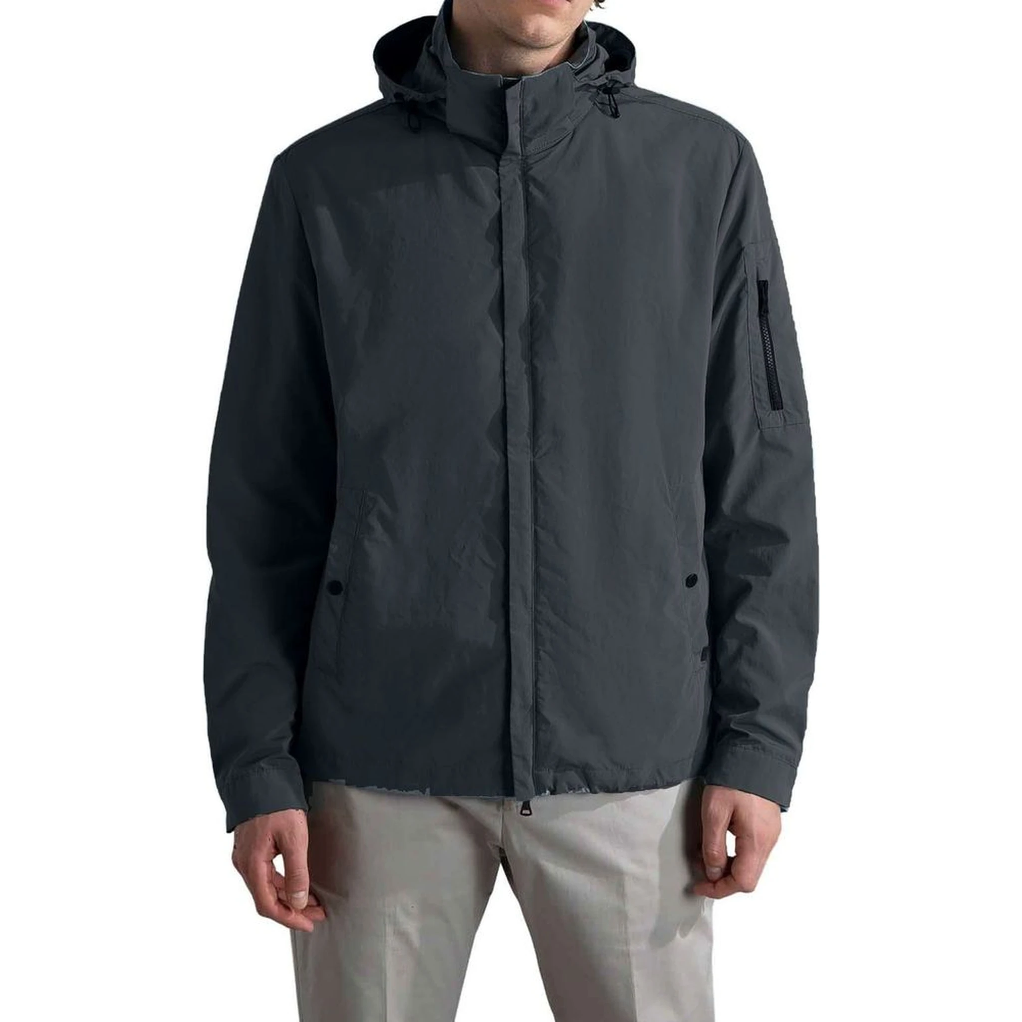 Gray Nylon Shell Jacket