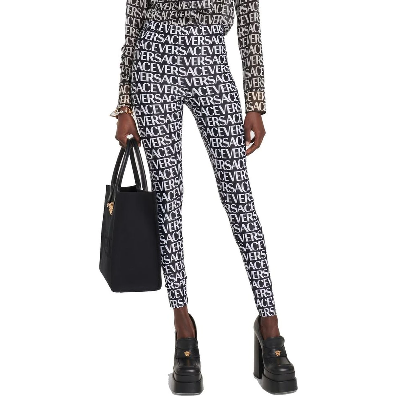 Black Elastane Leggings