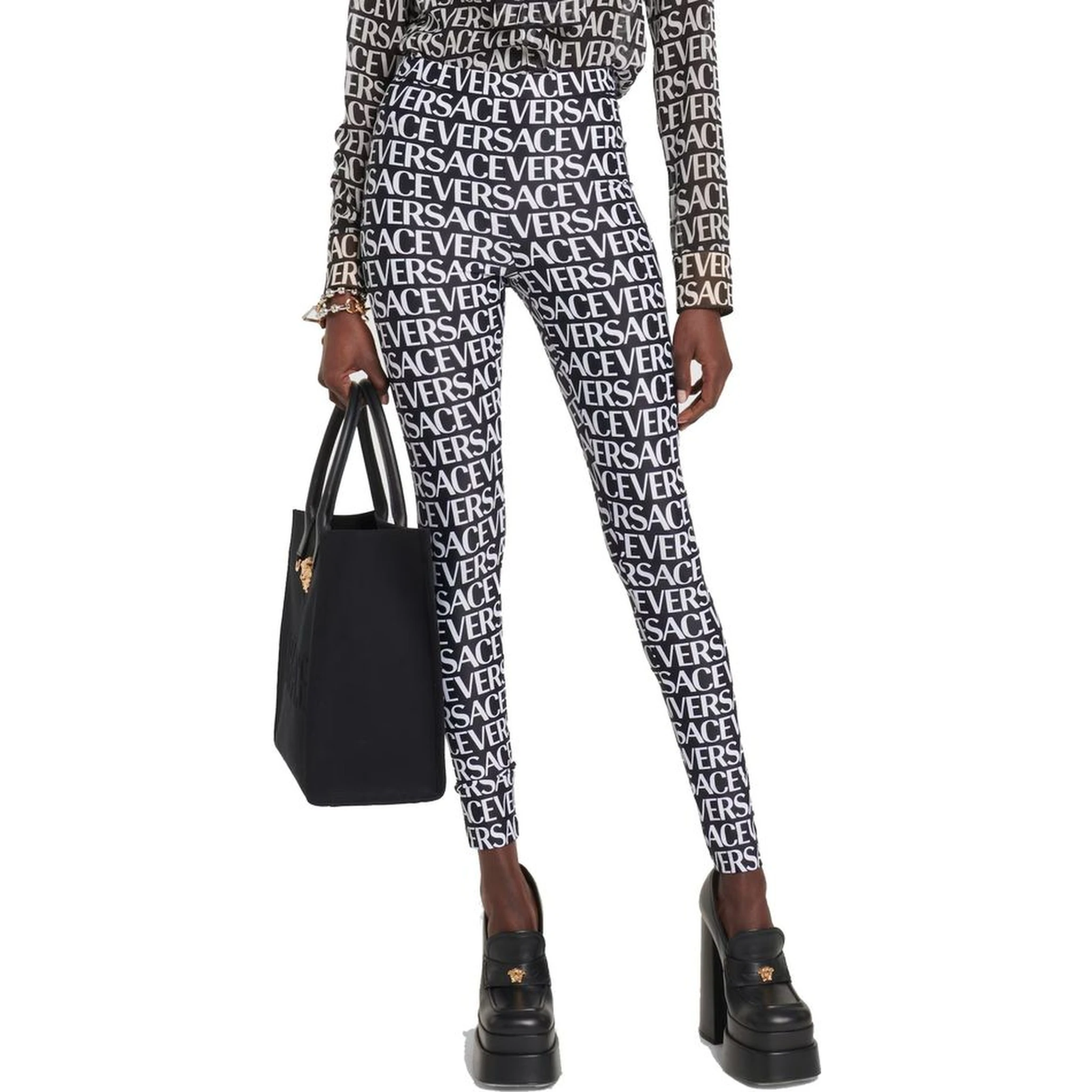 Black Elastane Leggings