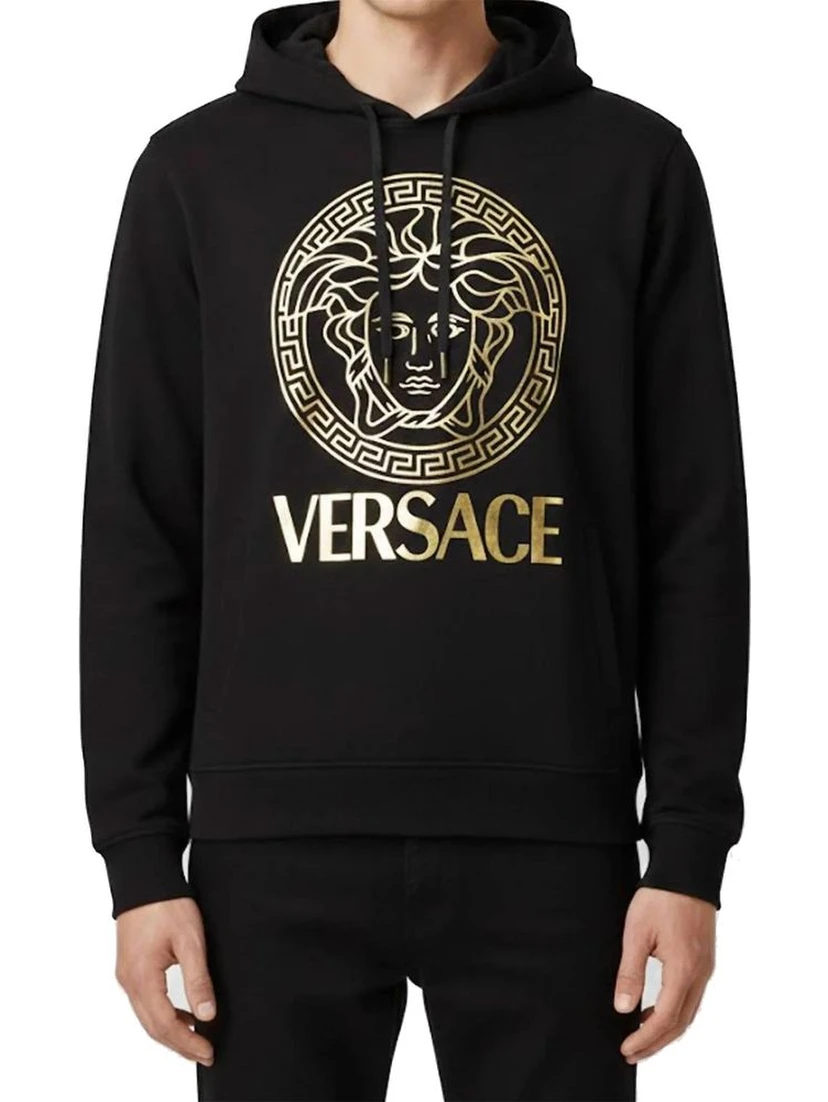 Black Cotton Hoodie