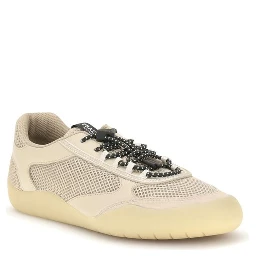 Beige Polyester Athletic Sneakers