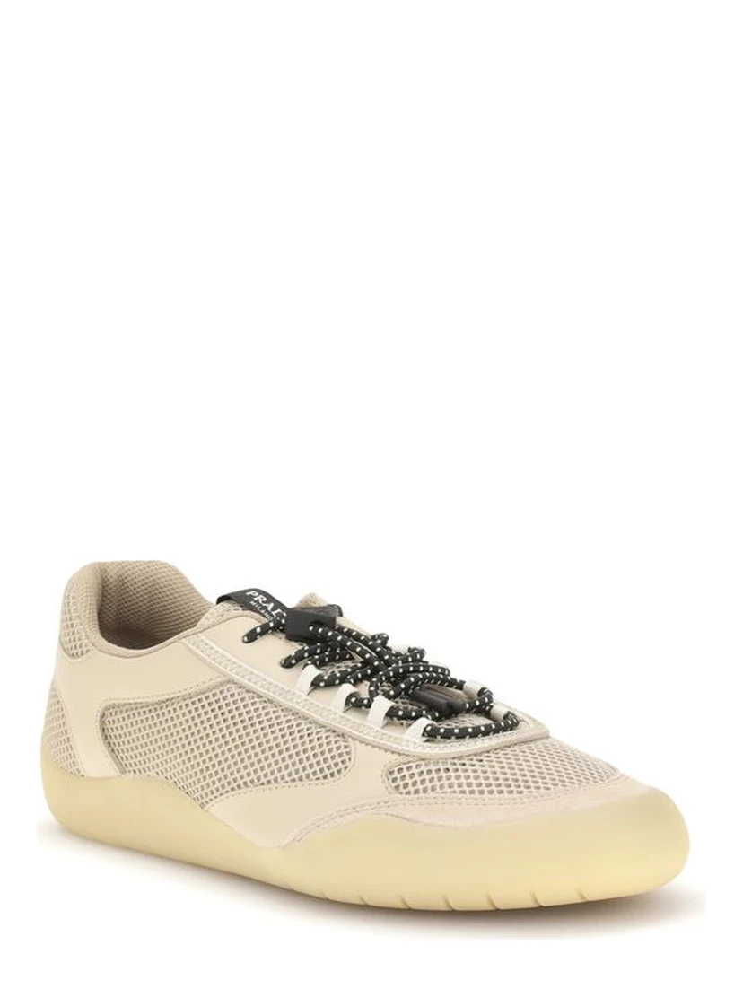 Beige Polyester Athletic Sneakers