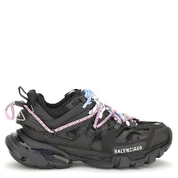 Black Polyester Athletic Sneakers