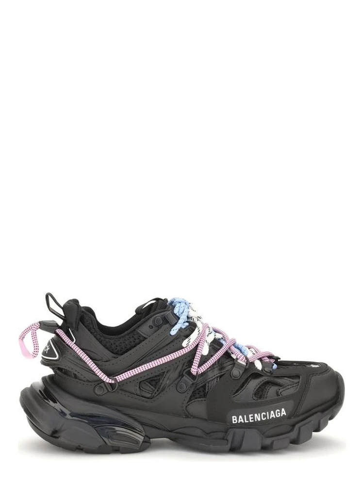 Black Polyester Athletic Sneakers