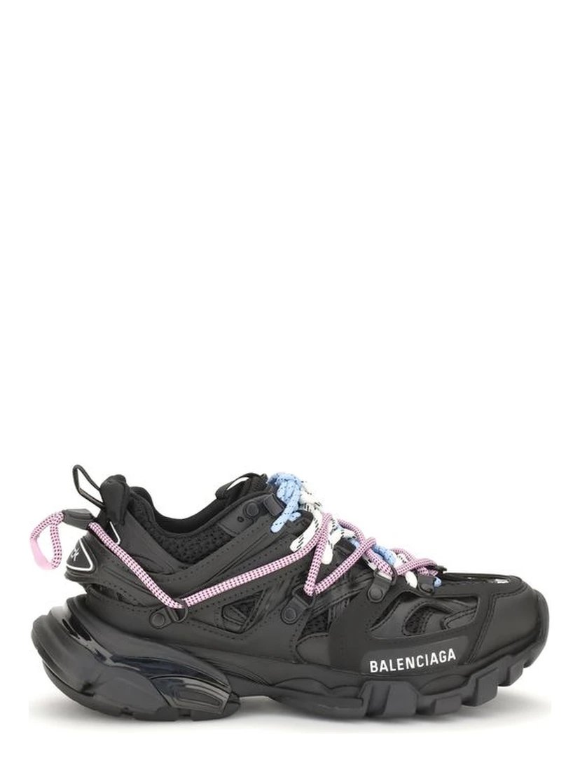 Black Polyester Athletic Sneakers