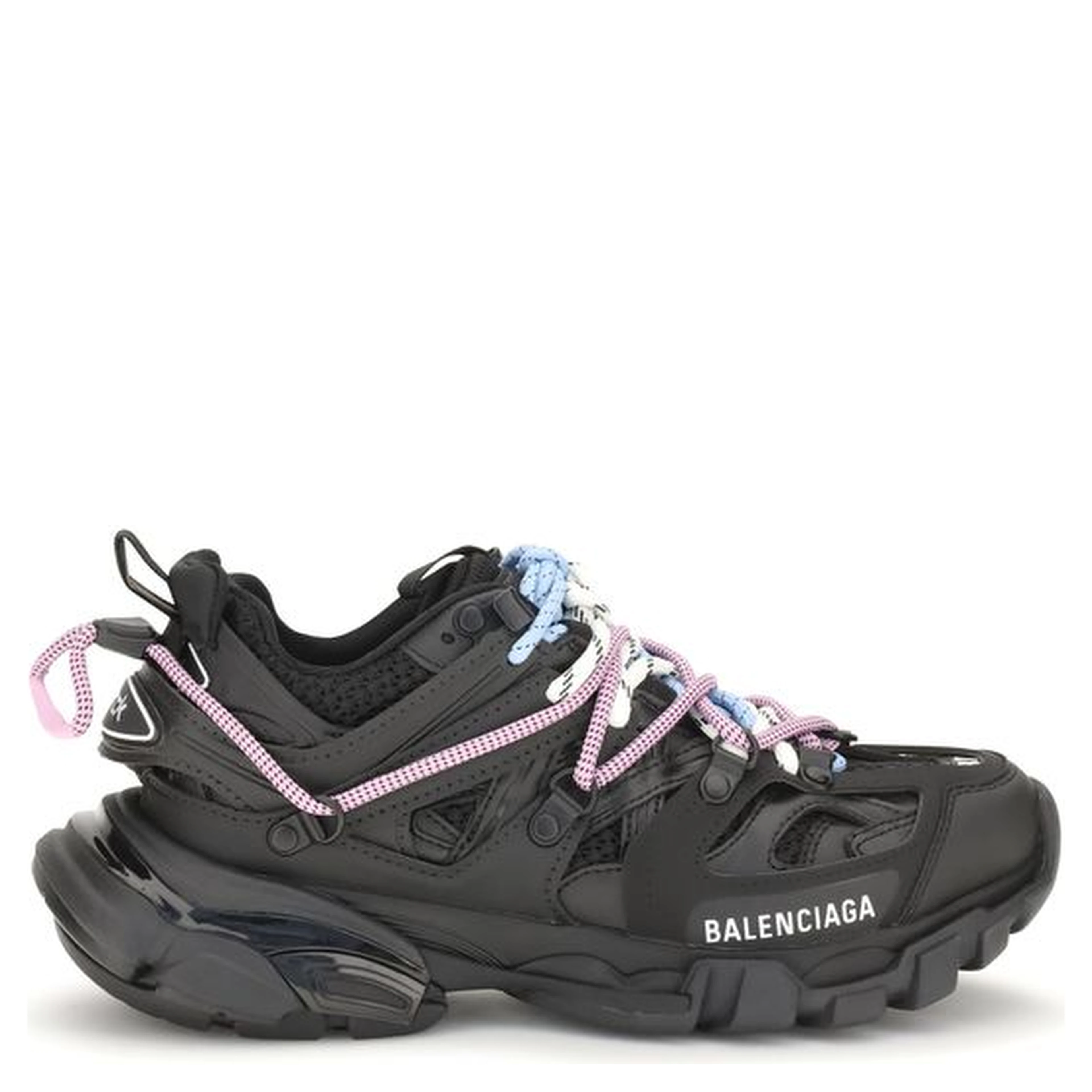 Black Polyester Athletic Sneakers