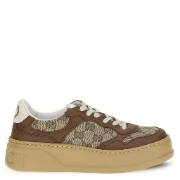 Beige Calf Leather Bos Taurus Chunky Sneakers