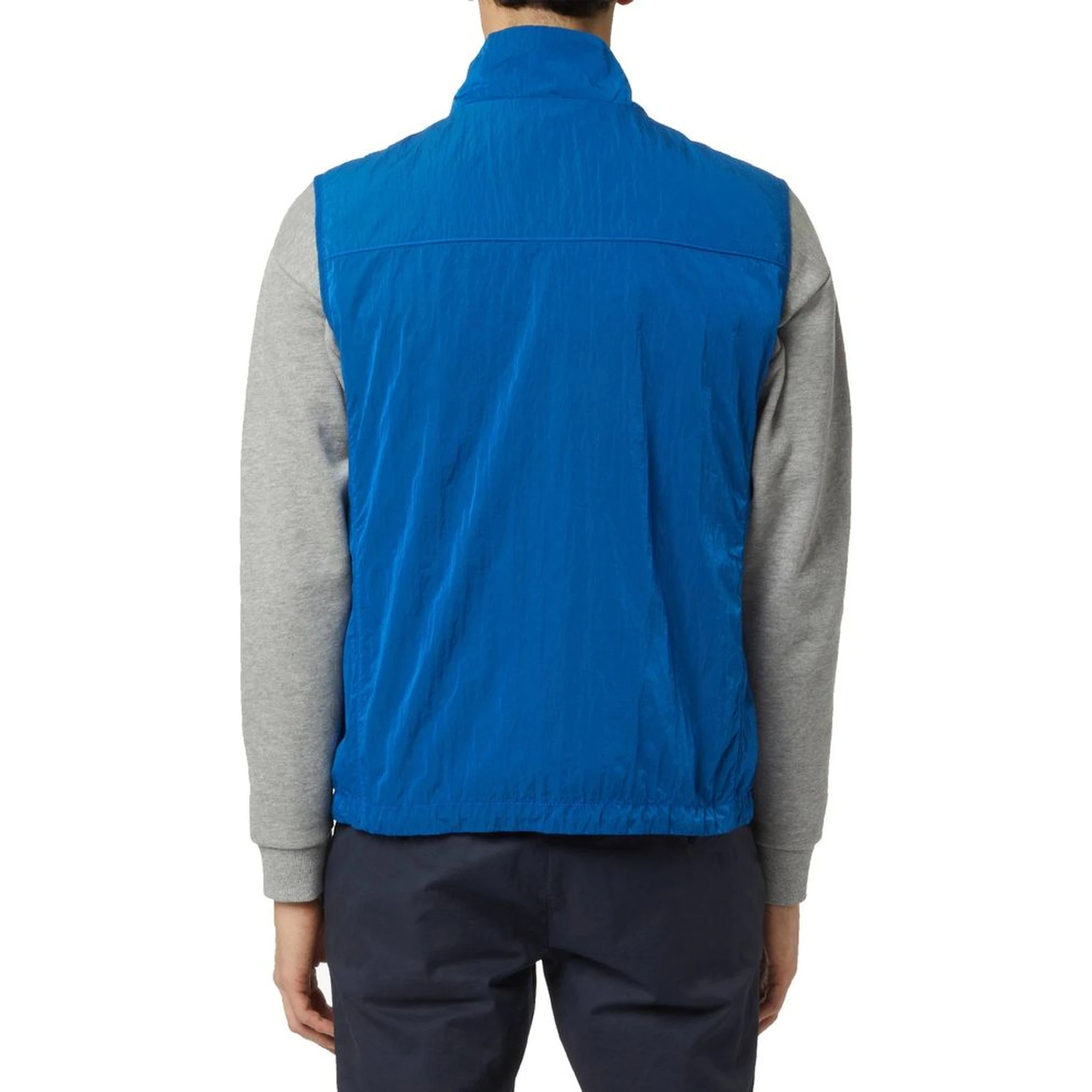 Blue Nylon Sleeveless Jacket