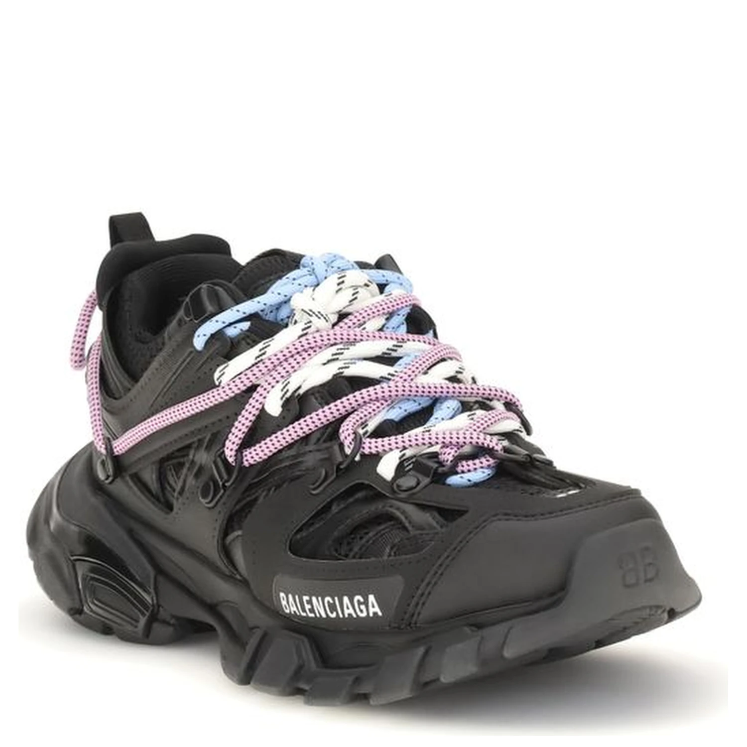 Black Polyester Athletic Sneakers