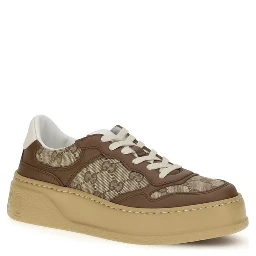 Beige Calf Leather Bos Taurus Chunky Sneakers