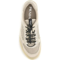 Beige Polyester Athletic Sneakers