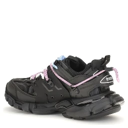 Black Polyester Athletic Sneakers