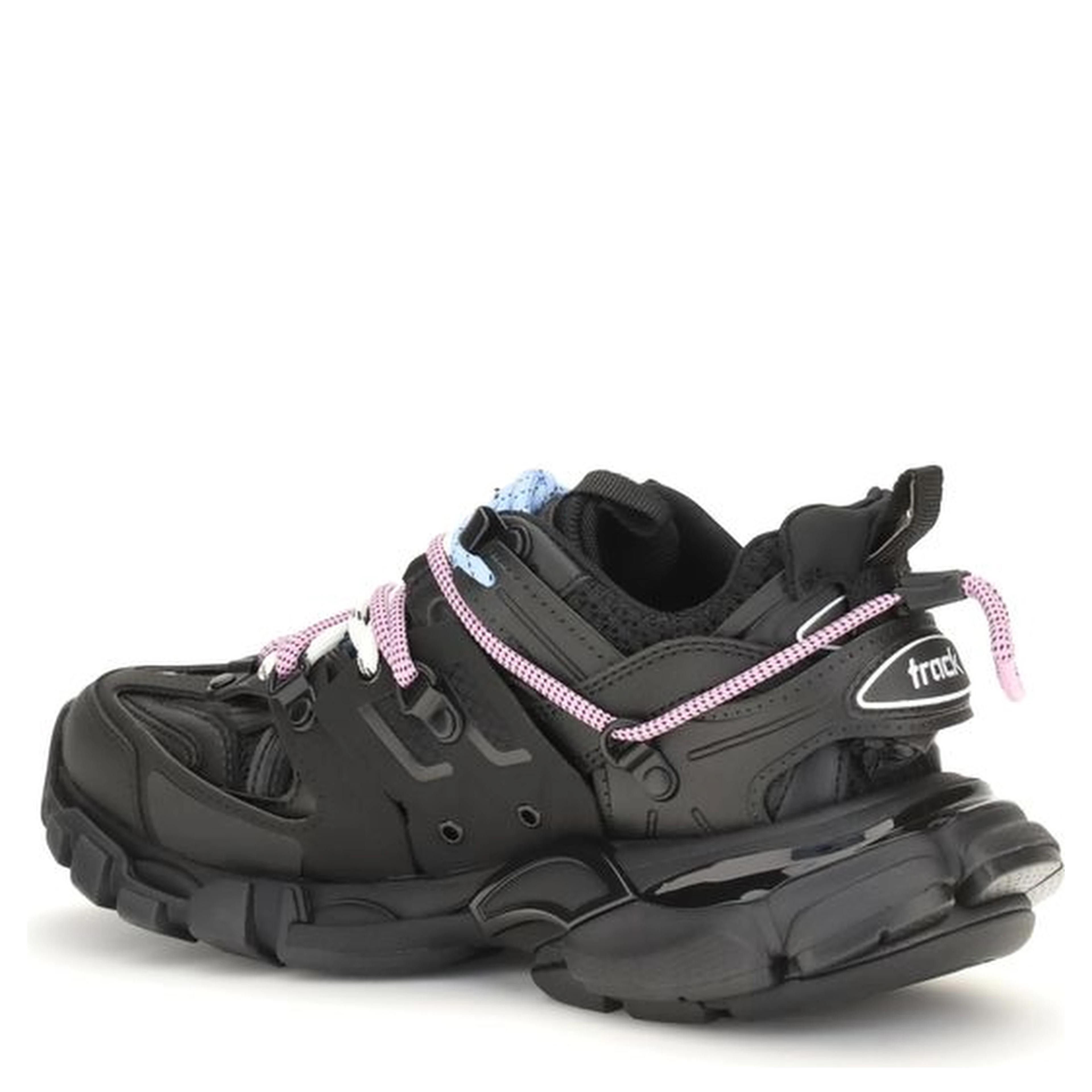 Black Polyester Athletic Sneakers