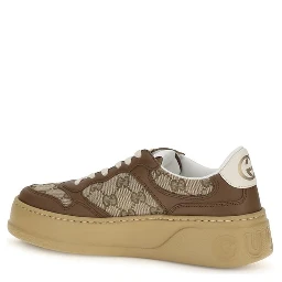 Beige Calf Leather Bos Taurus Chunky Sneakers