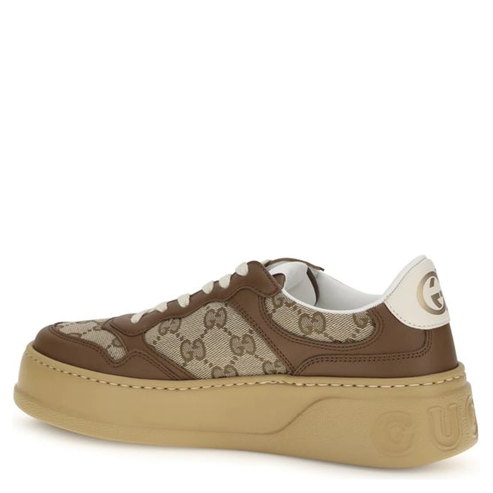 Beige Calf Leather Bos Taurus Chunky Sneakers