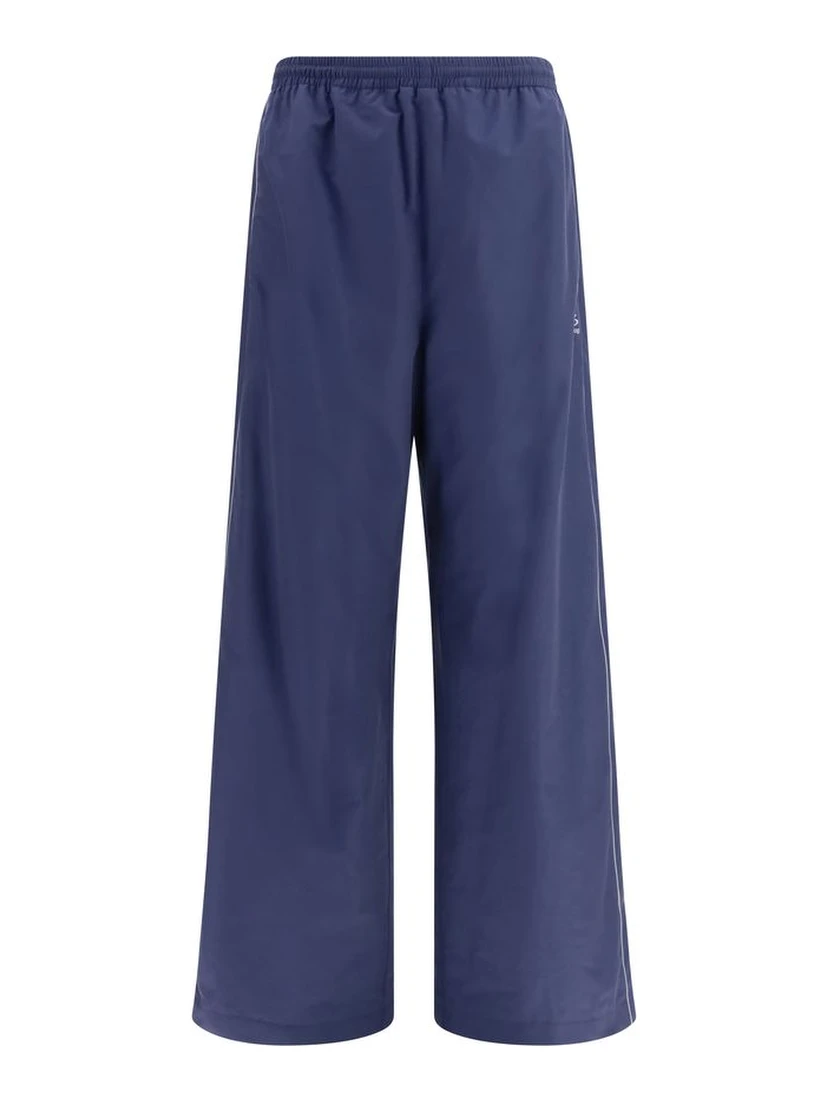 Blue Cotton Athletic Pants