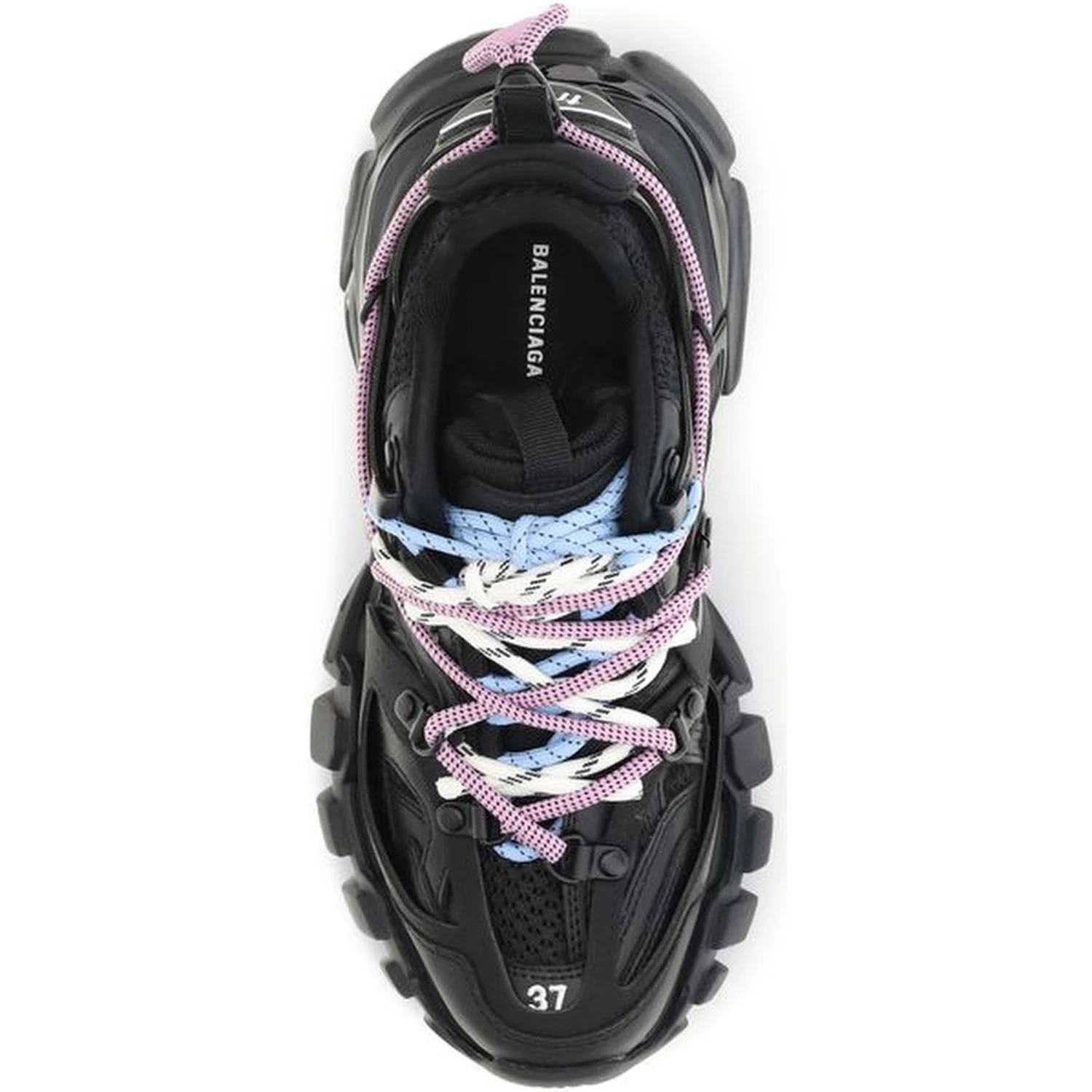 Black Polyester Athletic Sneakers