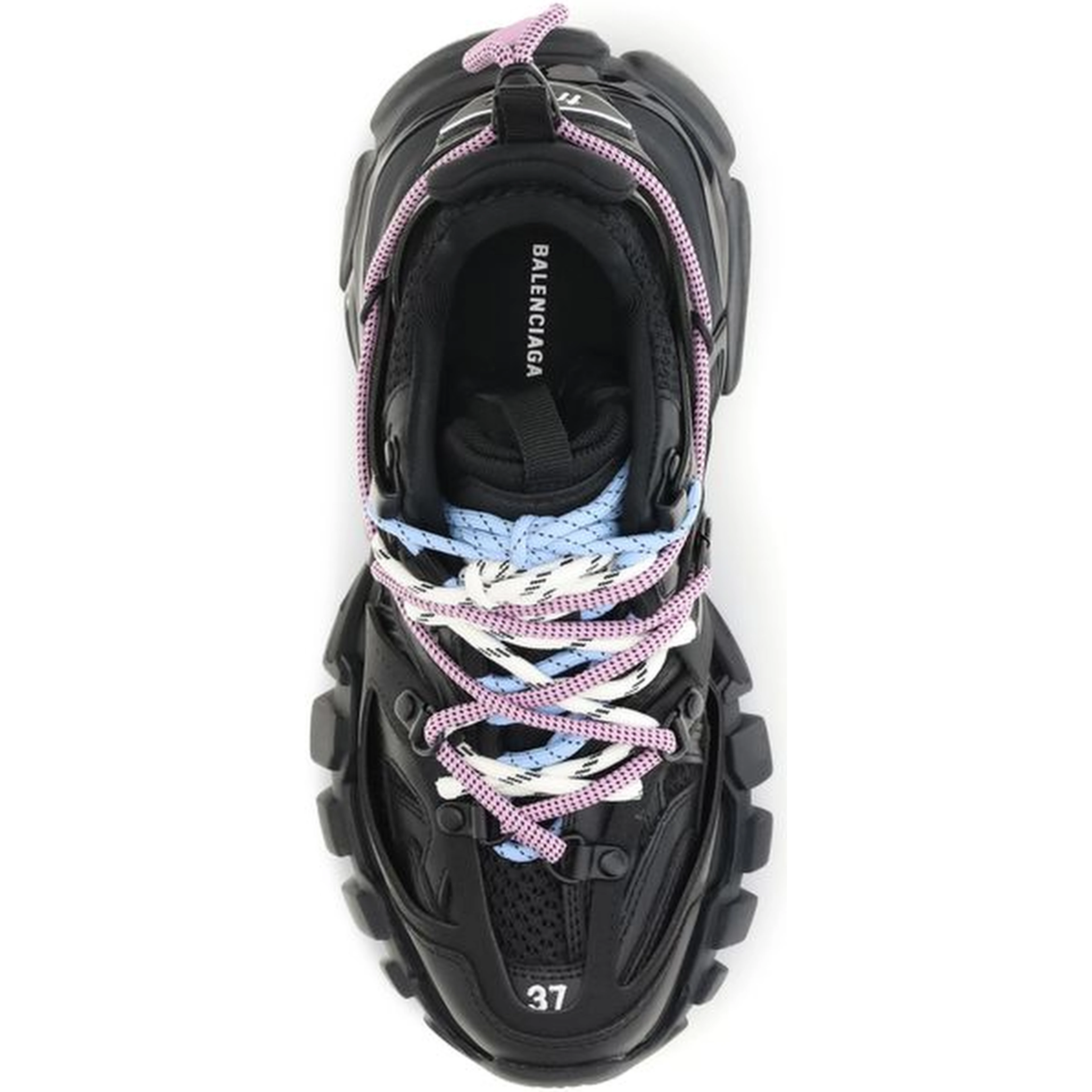 Black Polyester Athletic Sneakers