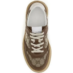Beige Calf Leather Bos Taurus Chunky Sneakers