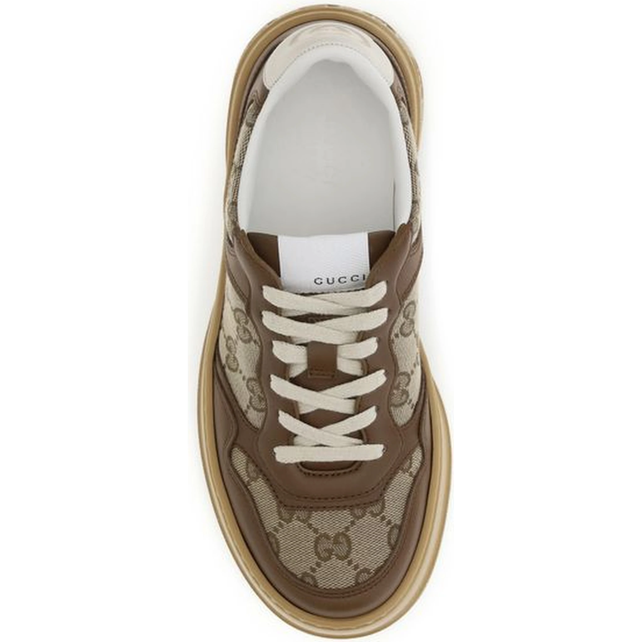 Beige Calf Leather Bos Taurus Chunky Sneakers