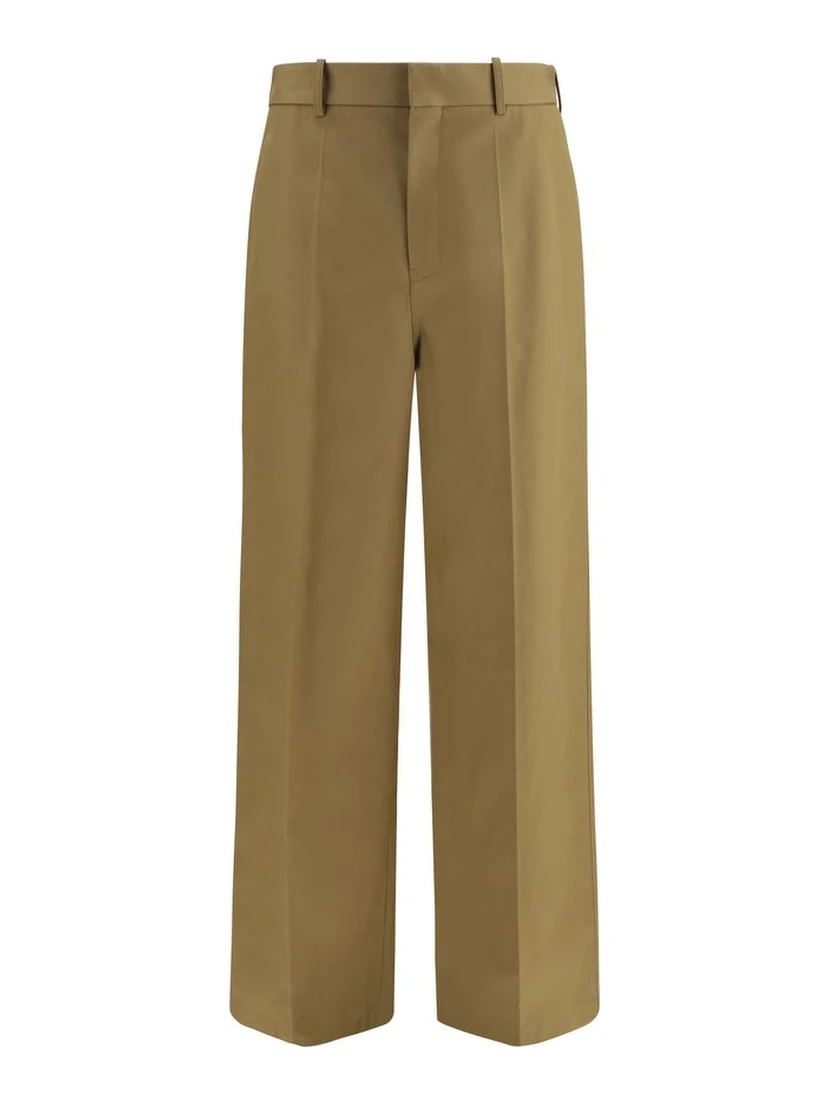 Beige Cotton Chino Pants