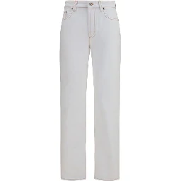 White Cotton High-Waisted Jean